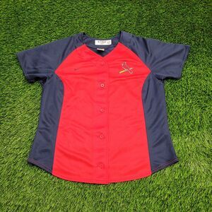 MLB St-Louis Cardinals Shirt Womens XL 21x25 Blue Red